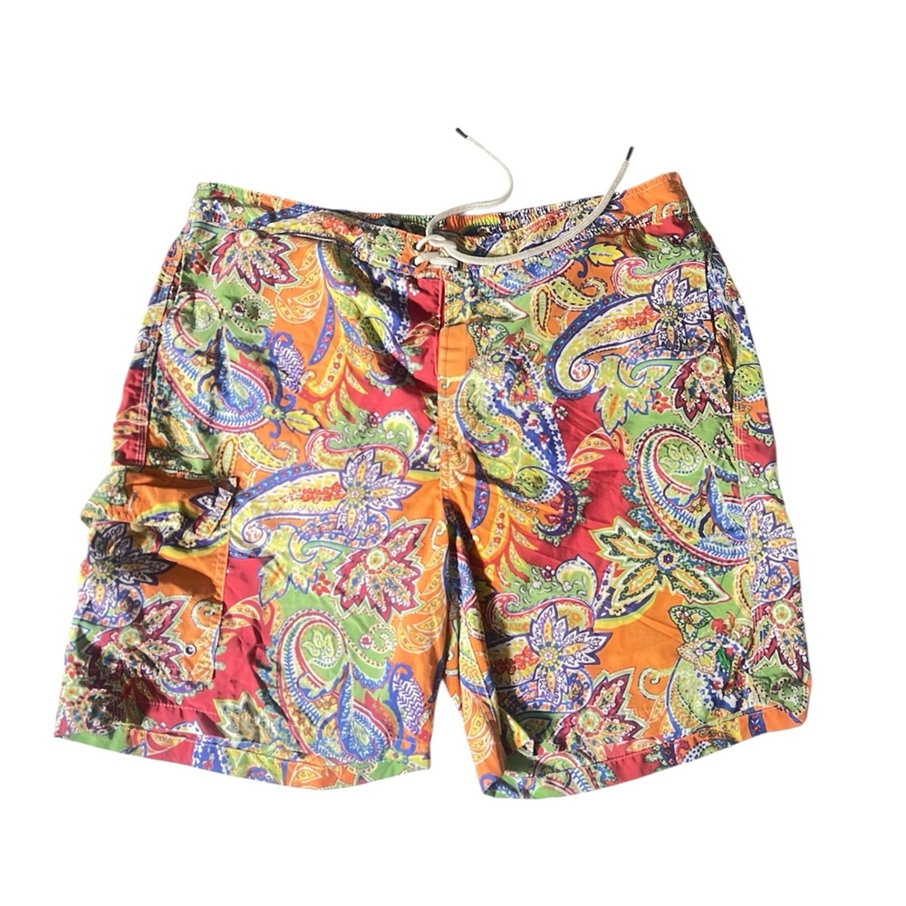 Polo Ralph Lauren vintage Men’s colorful Paisley Swim cargo shorts size L